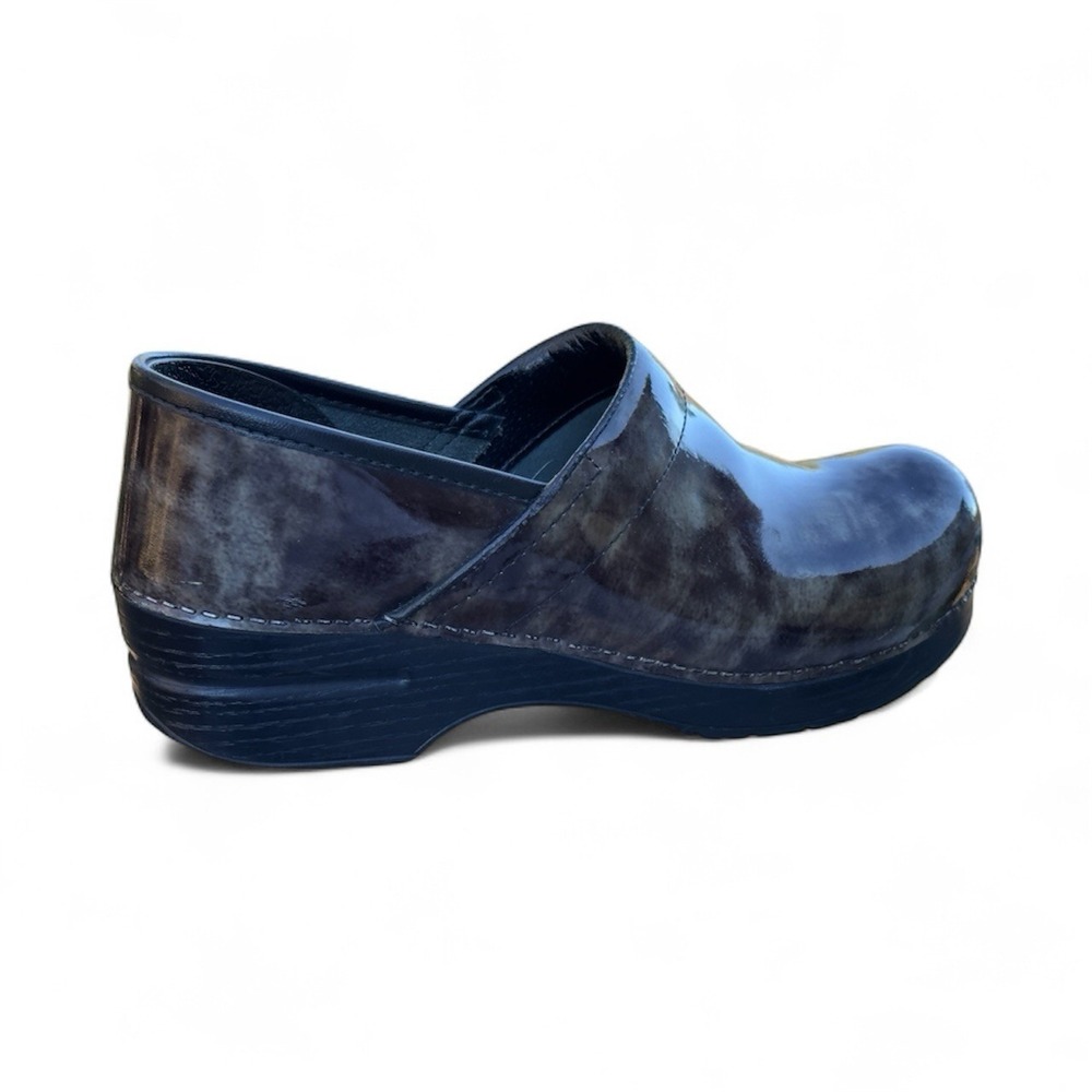 Dansko Marbled Clogs Women's 41 Size 10.5 - 11 Patent Leather ITALY Green Brown - Picture 4 of 13